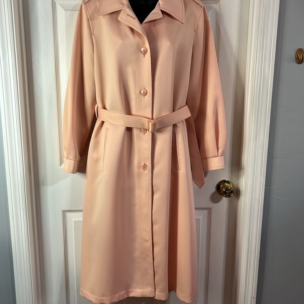 London Fog peach colored coat, size 14.